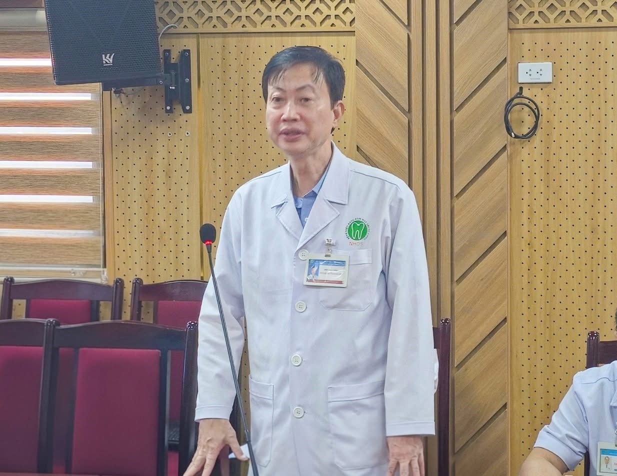 TTND. PGS.TS Nguyễn Quang Bình, Phó giám đốc bệnh viện, Trưởng khoa Gây mê hồi sức phát biểu
